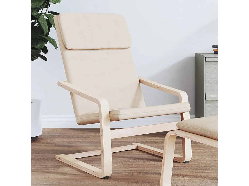 Sillón de relax | Silla de relax de tela color crema SHL4698