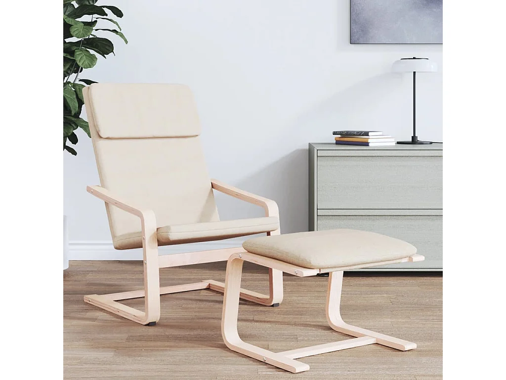 Sillón de relax | Silla de relax de tela color crema SHL4698