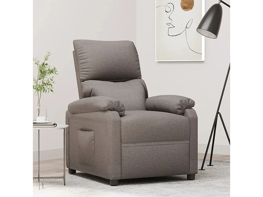 Sillón de relax | Silla | Sillón reclinable de tela gris taupe SHL3599