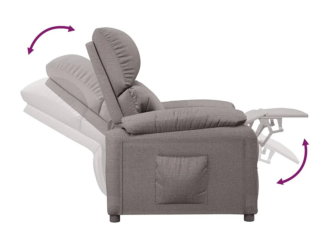 Sillón de relax | Silla | Sillón reclinable de tela gris taupe SHL3599