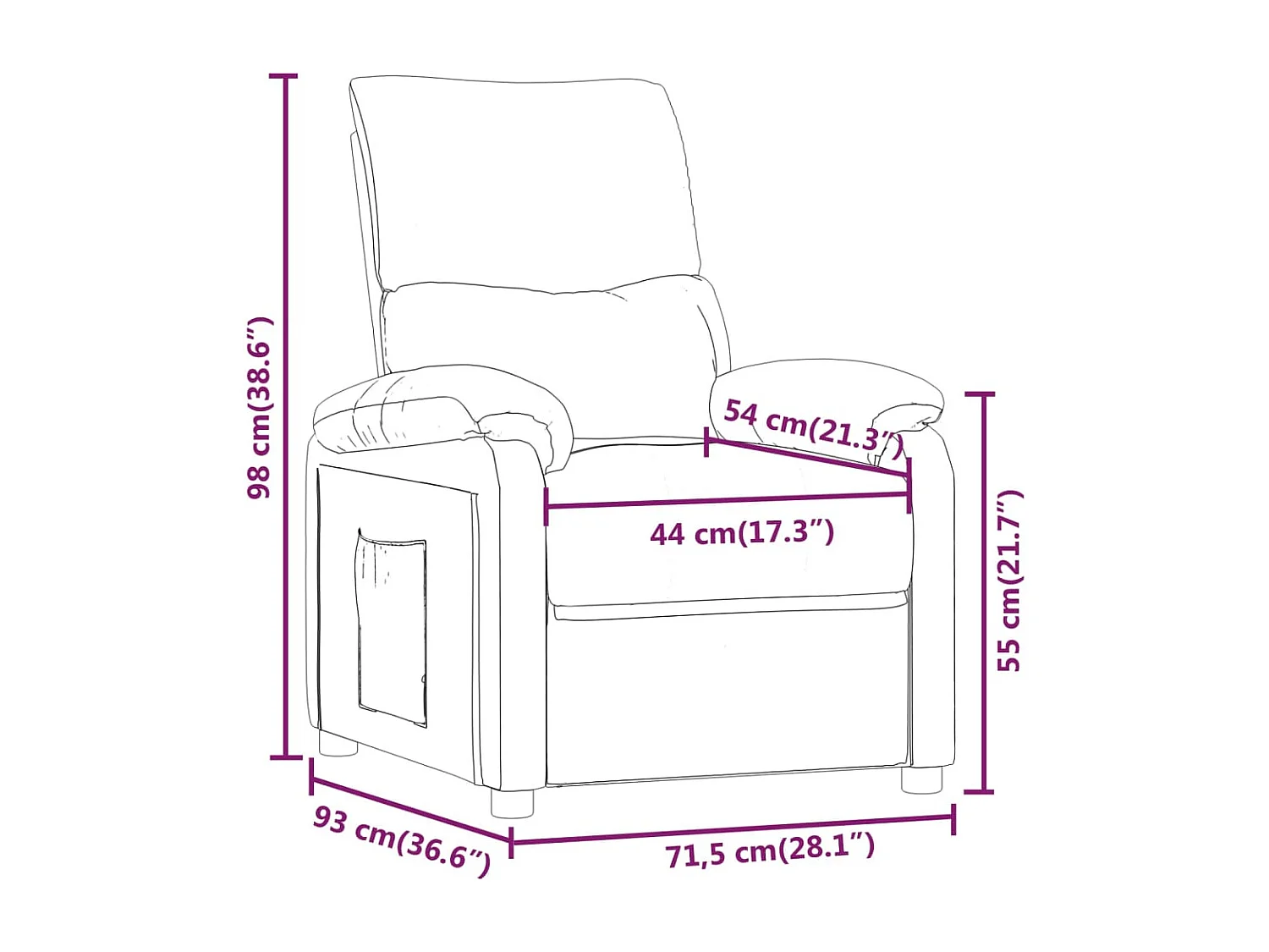 Sillón de relax | Silla | Sillón reclinable de tela gris taupe SHL3599