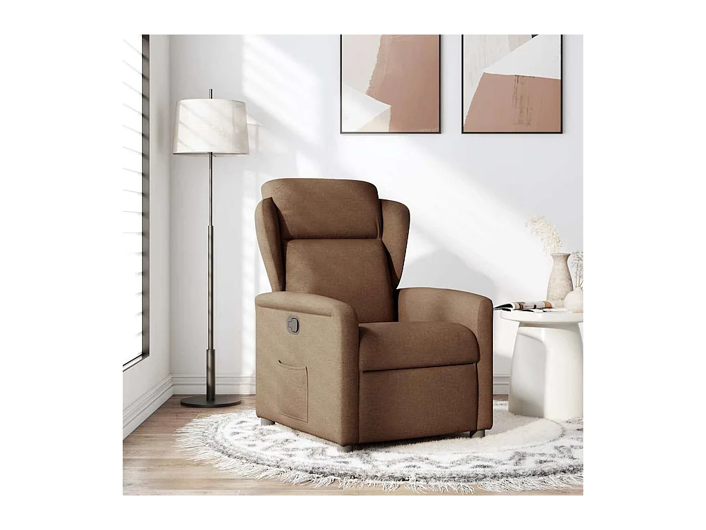 Fauteuil inclinable-Chaise de relax-Fauteuil TV Marron Tissu SHL1180