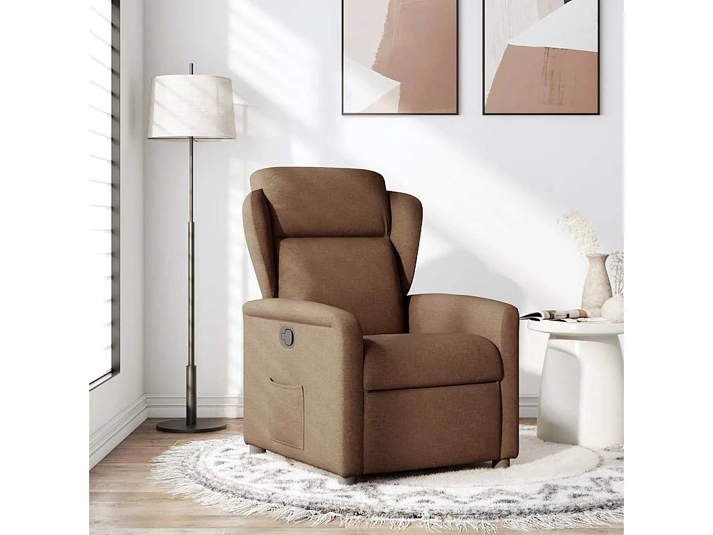 Fauteuil inclinable-Chaise de relax-Fauteuil TV Marron Tissu SHL1180