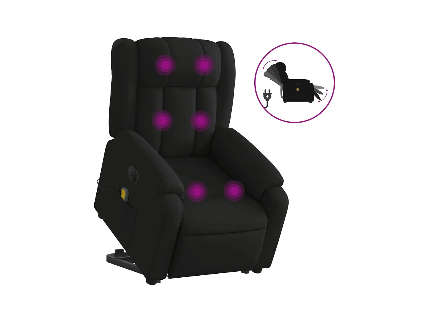 Sillón de salón | Silla | Sillón de masaje eléctrico reclinable elevable tela negro SHL8620