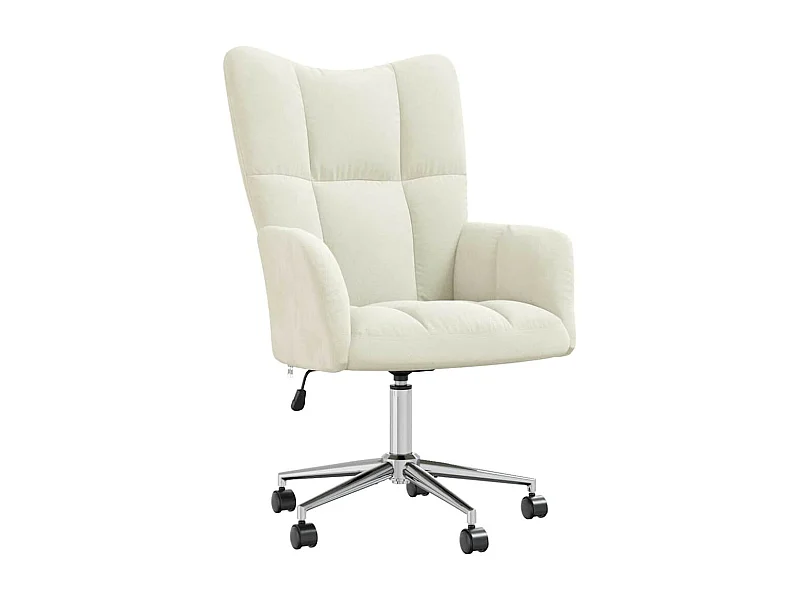 Sillón de relax | Silla de relax de terciopelo color blanco crema SHL6873
