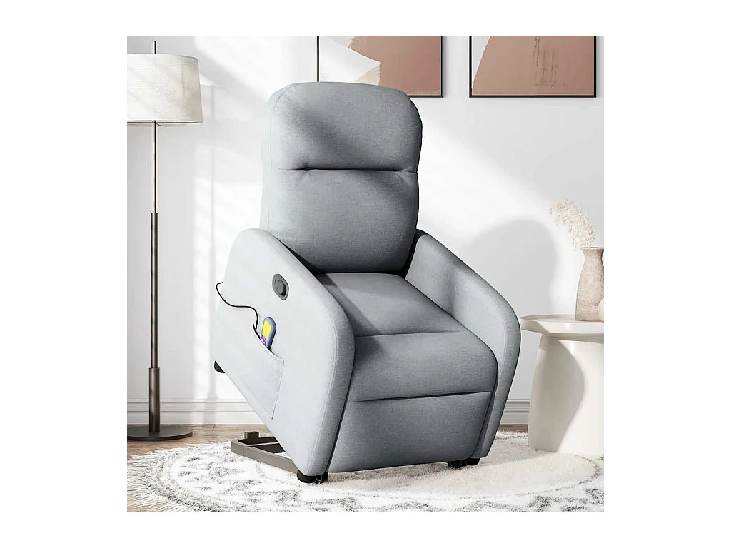 Fauteuil inclinable-Chaise de relax-Fauteuil de Massage Gris clair Tissu SHL4237