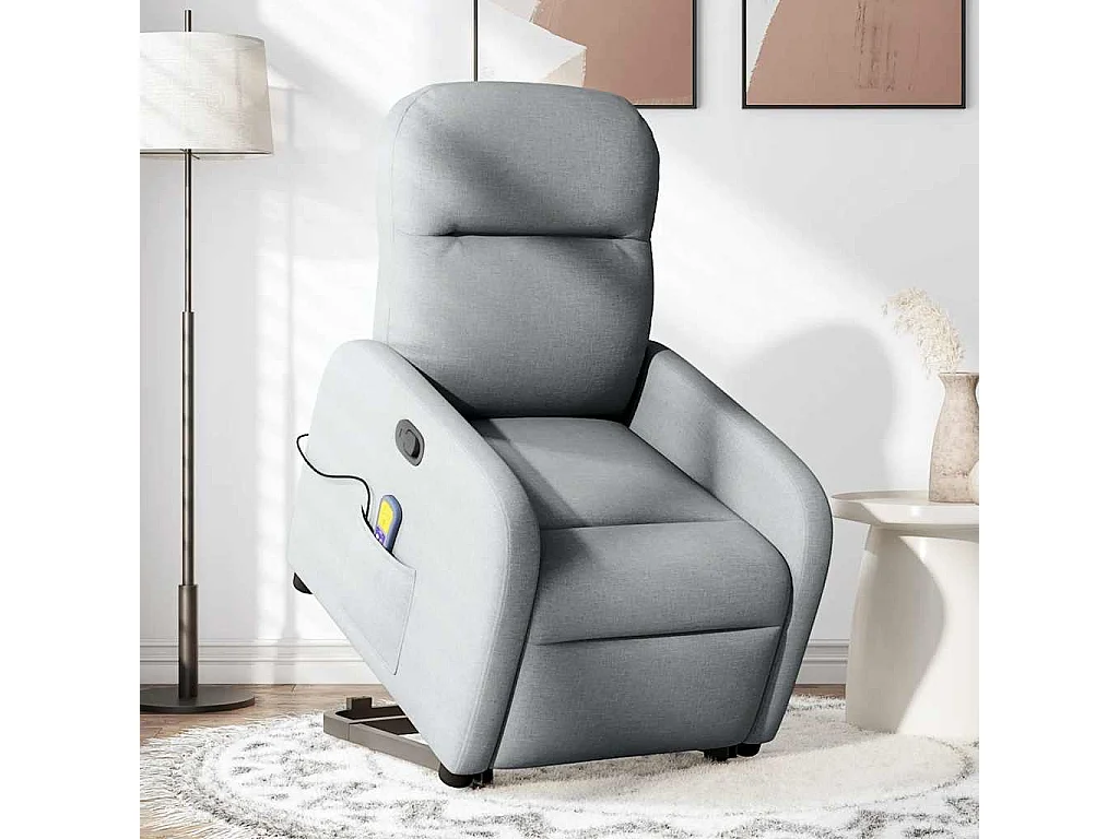 Fauteuil inclinable-Chaise de relax-Fauteuil de Massage Gris clair Tissu SHL4237