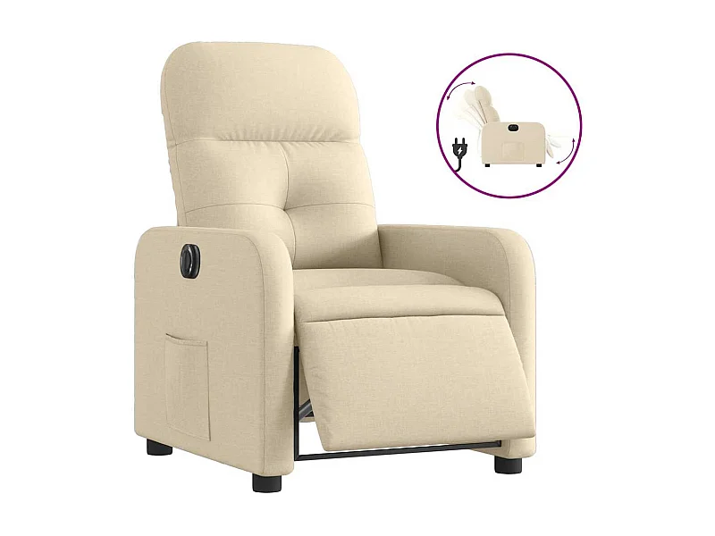 Sillón de relax | Silla | Sillón reclinable eléctrico de tela crema SHL3130