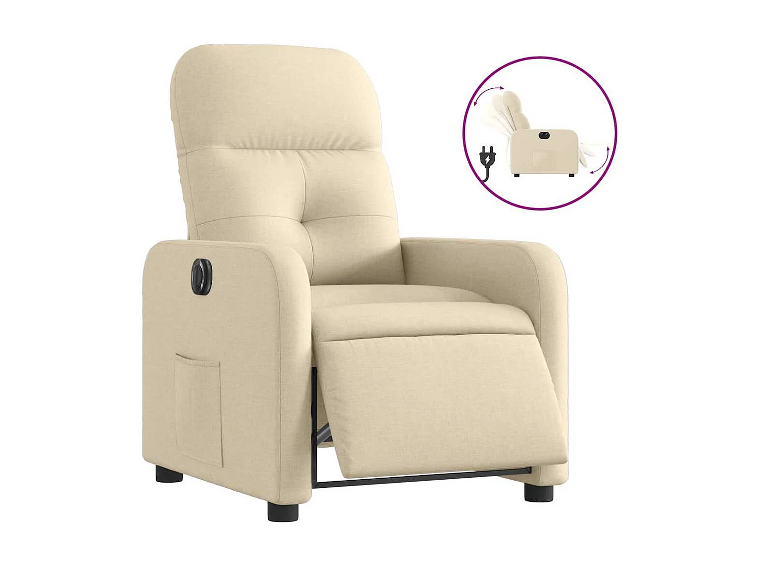 Fauteuil inclinable électrique-Chaise de relax-Fauteuil salon Crème Tissu SHL5317