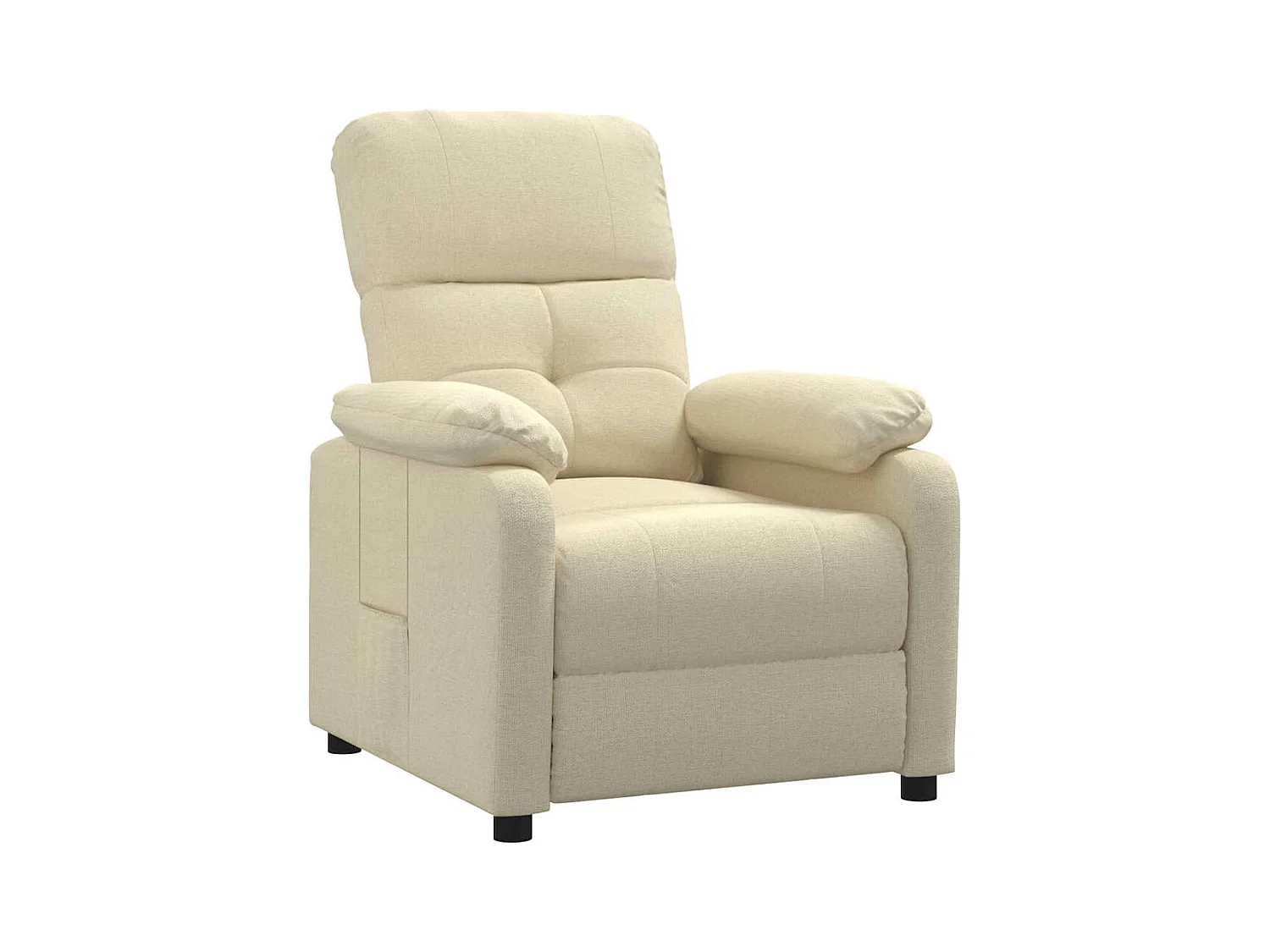 Fauteuil salon-Chaise relax-Fauteuil inclinable Crème Tissu SHL5133