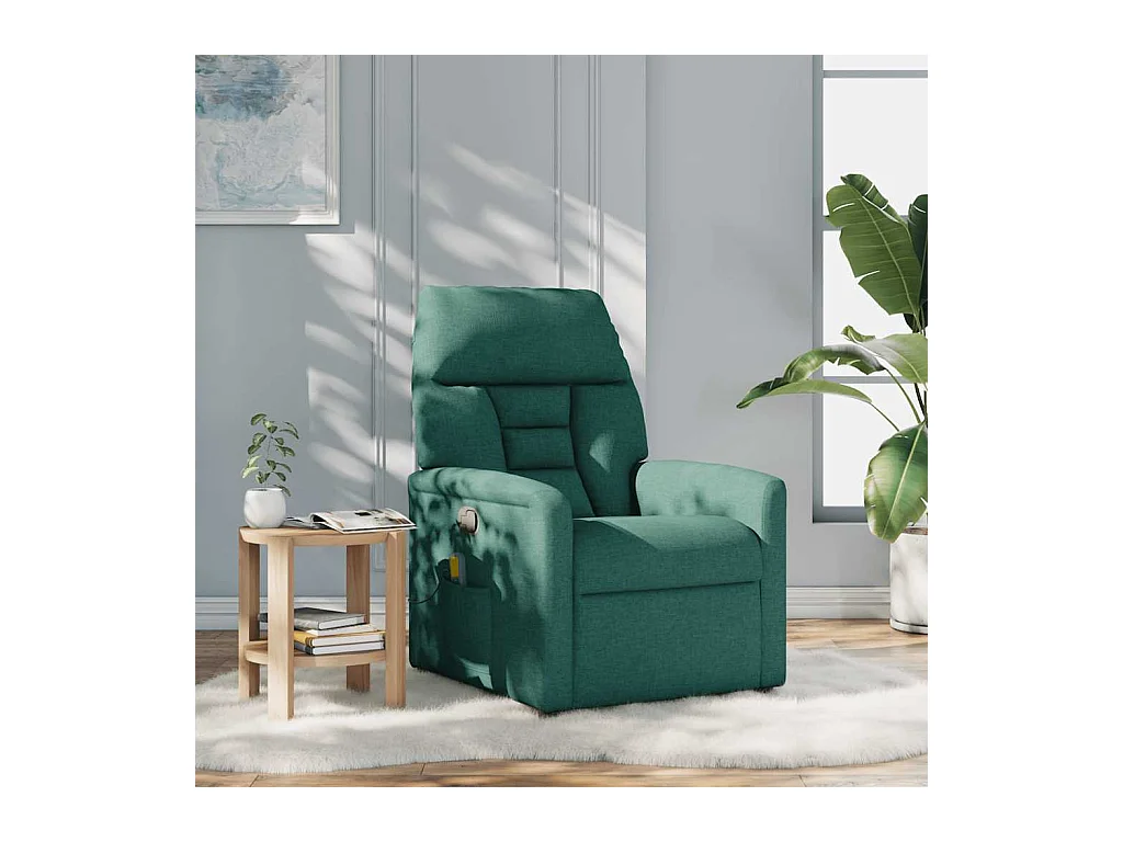 Fauteuil inclinable-Chaise de relax-Fauteuil de Massage Vert foncé Tissu SHL2499
