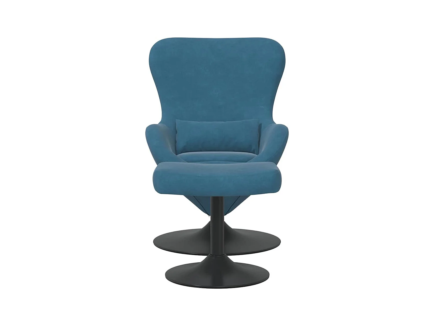 Fauteuil de Salon-Chaise-Fauteuil œuf avec repose-pieds Bleu 63x73x90 cm Velours SHL4266