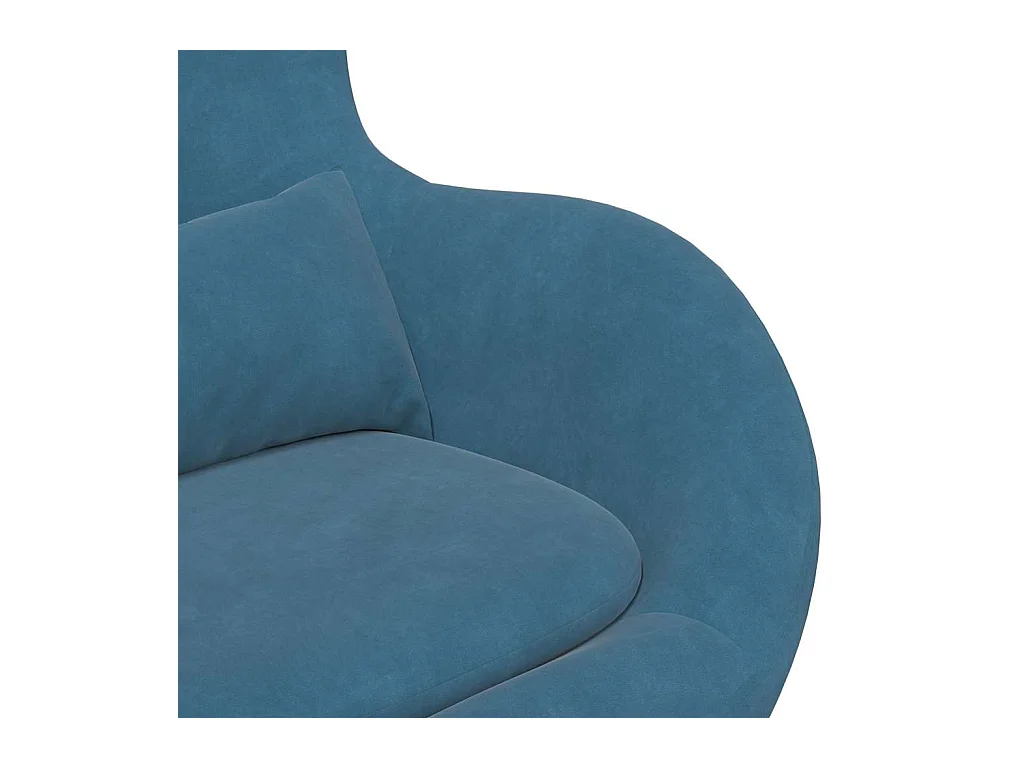 Fauteuil de Salon-Chaise-Fauteuil œuf avec repose-pieds Bleu 63x73x90 cm Velours SHL4266