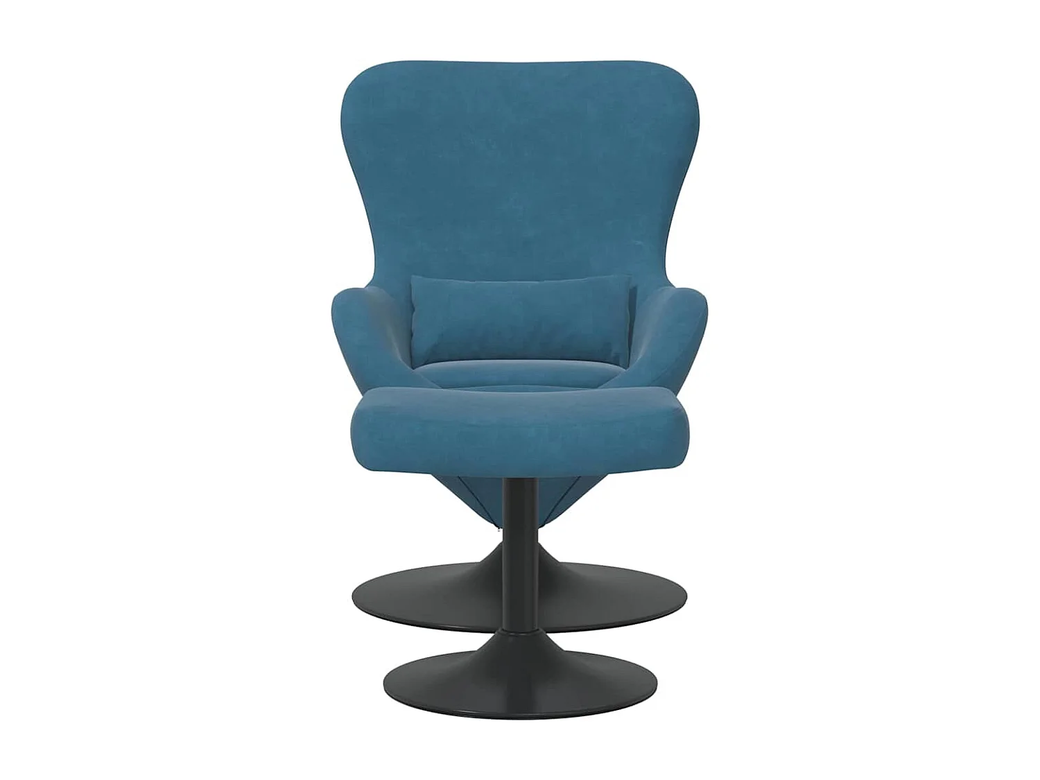 Fauteuil de Salon-Chaise-Fauteuil œuf avec repose-pieds Bleu 63x73x90 cm Velours SHL4266