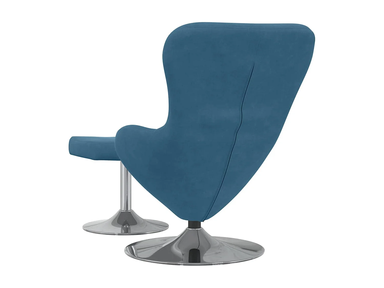 Fauteuil de Salon-Chaise-Fauteuil œuf avec repose-pieds Bleu 63x73x90 cm Velours SHL4266