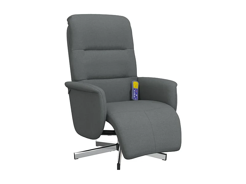 Fauteuil inclinable de massage et repose-pieds gris foncé tissu SHL3572