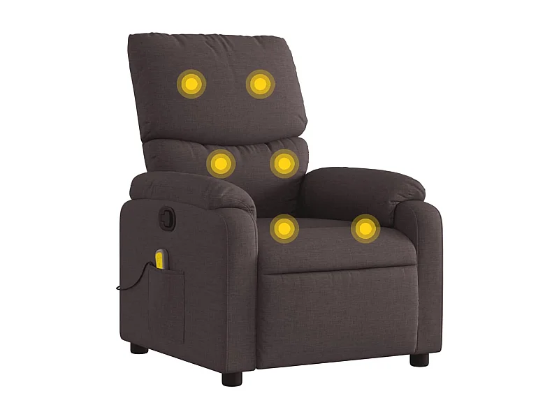 Fauteuil inclinable-Chaise de relax-Fauteuil de Massage Marron foncé Tissu SHL5212