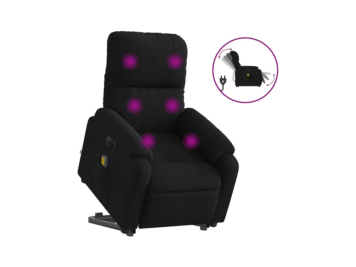 Sillón de salón | Silla | Sillón masaje eléctrico reclinable elevable tela negro SHL3305