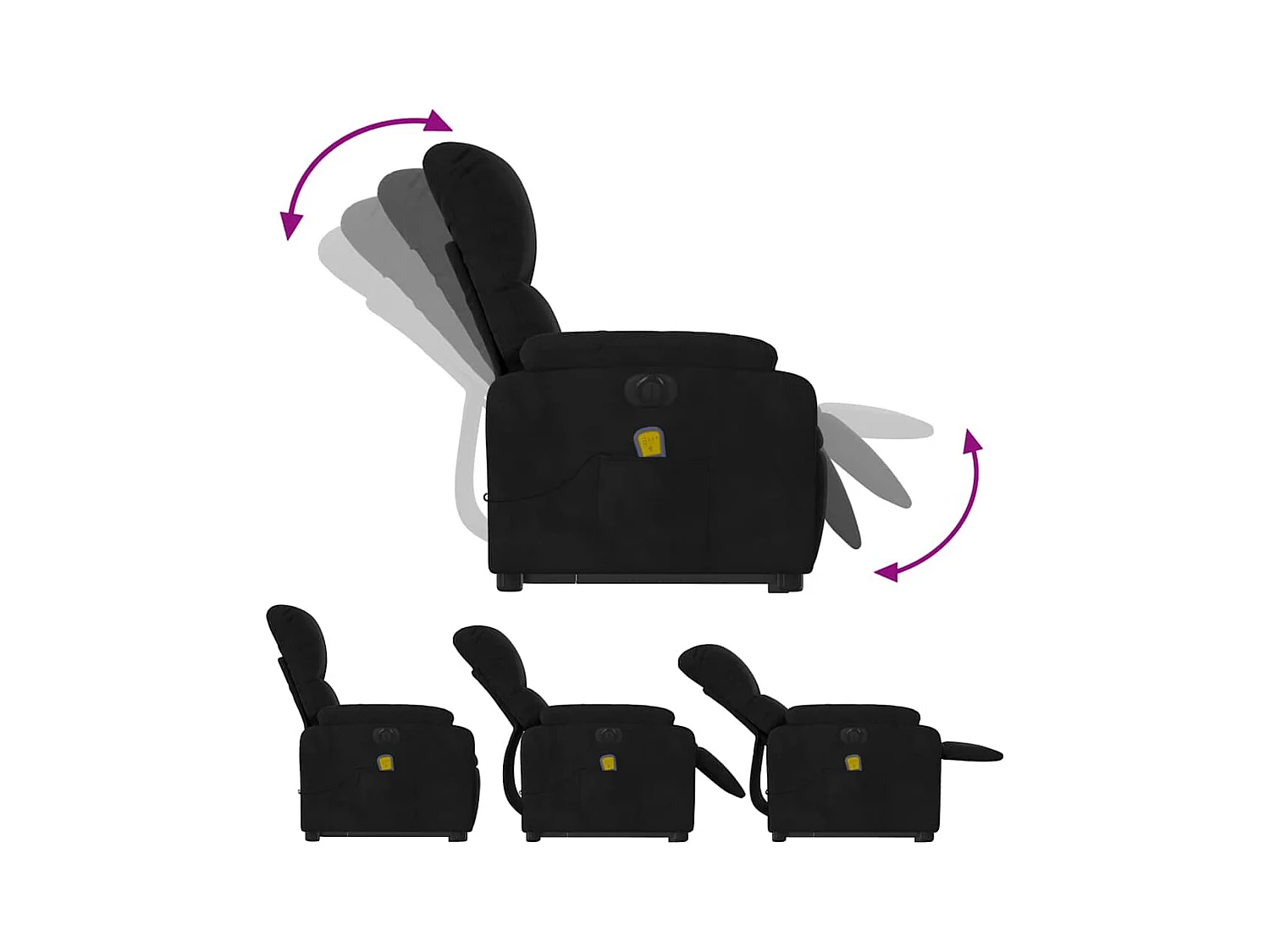 Sillón de salón | Silla | Sillón masaje eléctrico reclinable elevable tela negro SHL3305