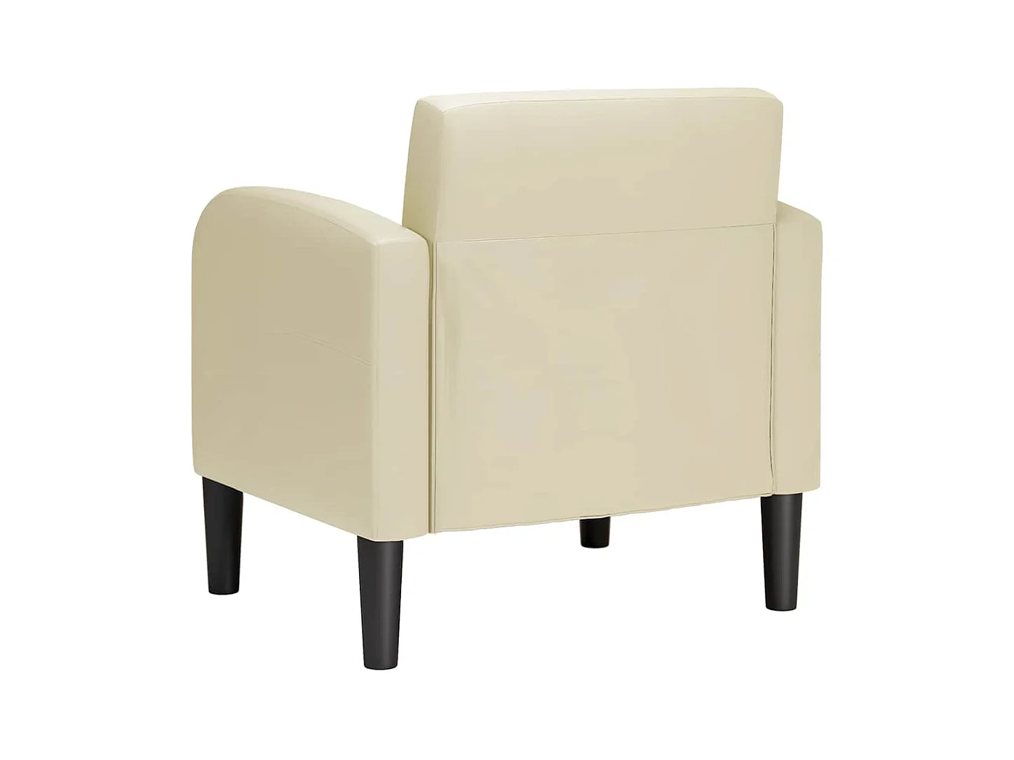 Sillón de salón con reposabrazos color crema 54 cm cuero sintética SHL3692