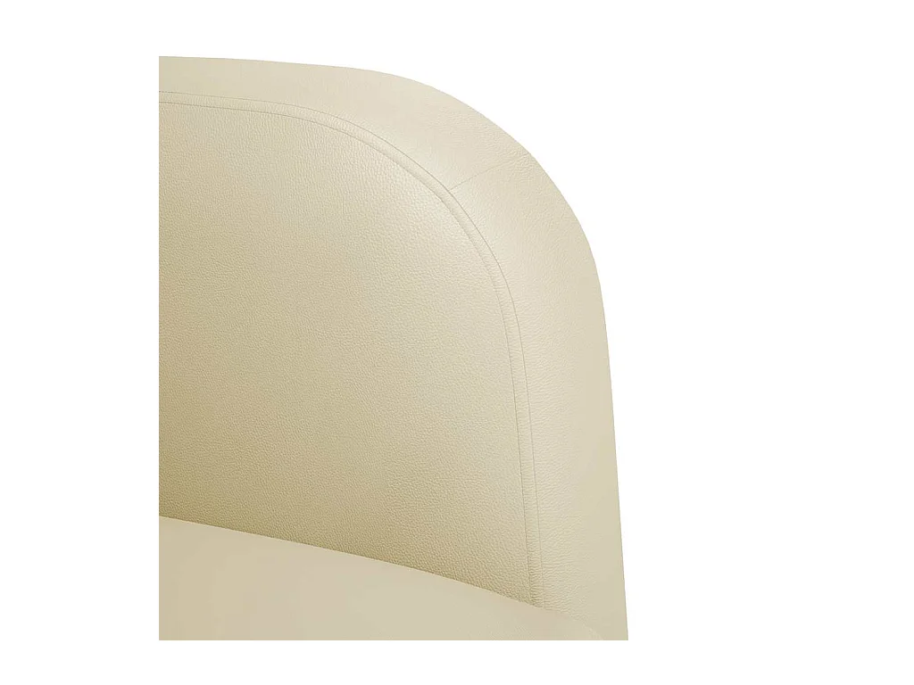 Sillón de salón con reposabrazos color crema 54 cm cuero sintética SHL3692