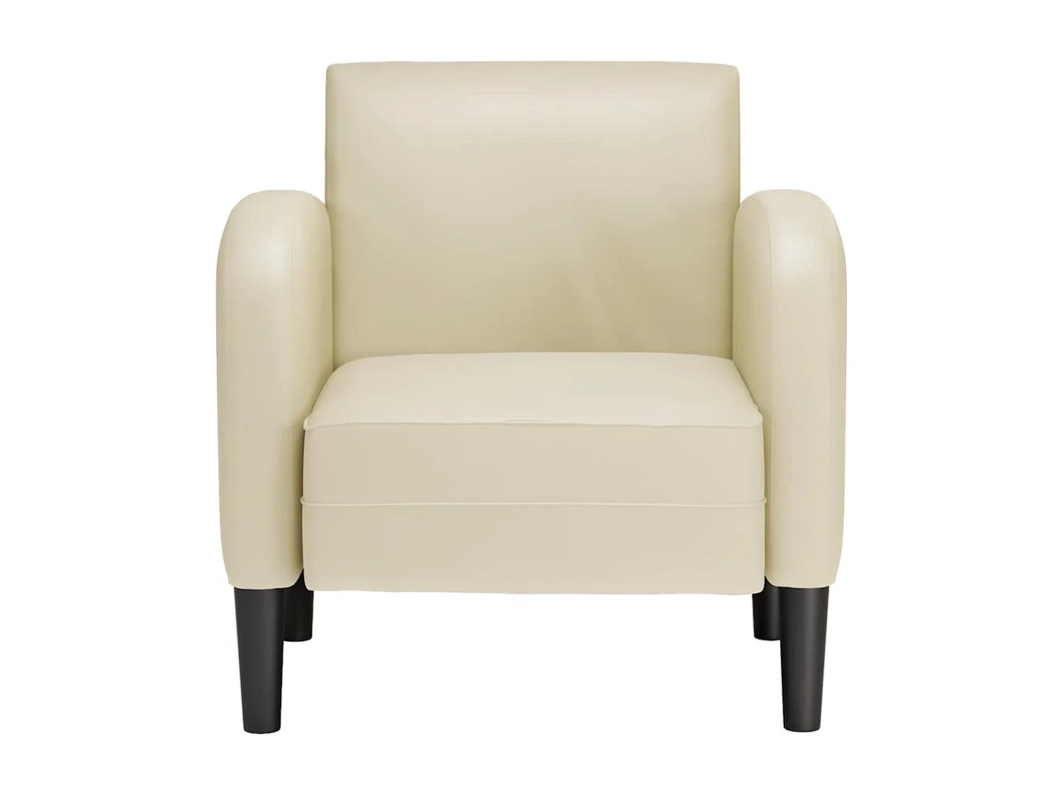 Fauteuil Salon-Chaise de relax avec accoudoirs crème 54 cm similicuir SHL5196