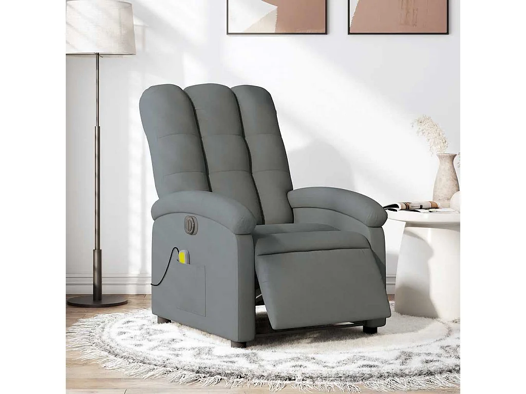 Fauteuil inclinable électrique-Chaise de relax-Fauteuil de Massage gris foncé tissu SHL5112