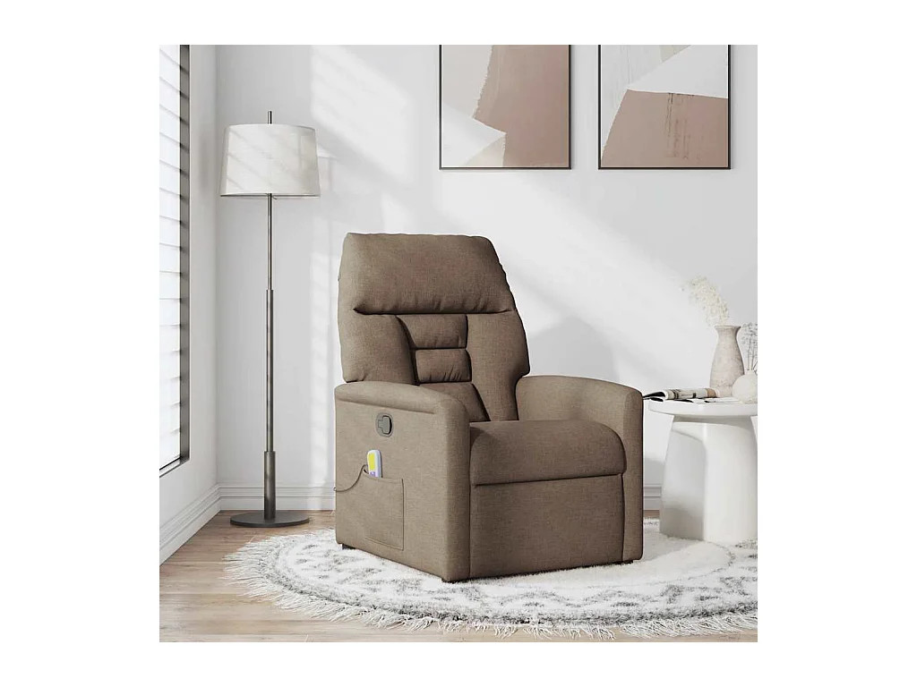 Fauteuil inclinable-Chaise de relax-Fauteuil de Massage Marron Tissu SHL2152