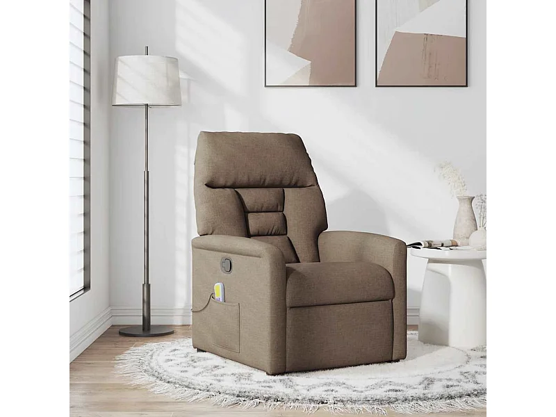 Fauteuil inclinable-Chaise de relax-Fauteuil de Massage Marron Tissu SHL2152