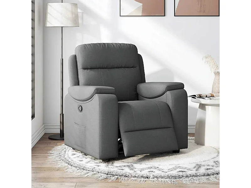 Fauteuil inclinable-Chaise de relax-Fauteuil TV Gris foncé Tissu SHL1446