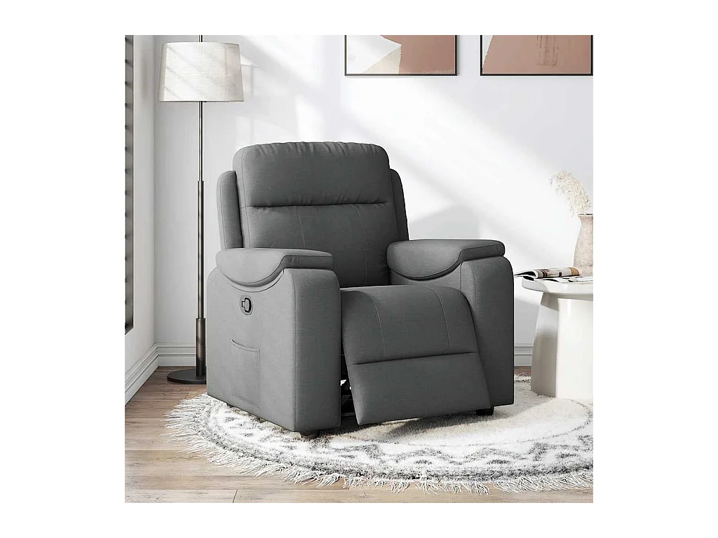 Fauteuil inclinable-Chaise de relax-Fauteuil TV Gris foncé Tissu SHL1446