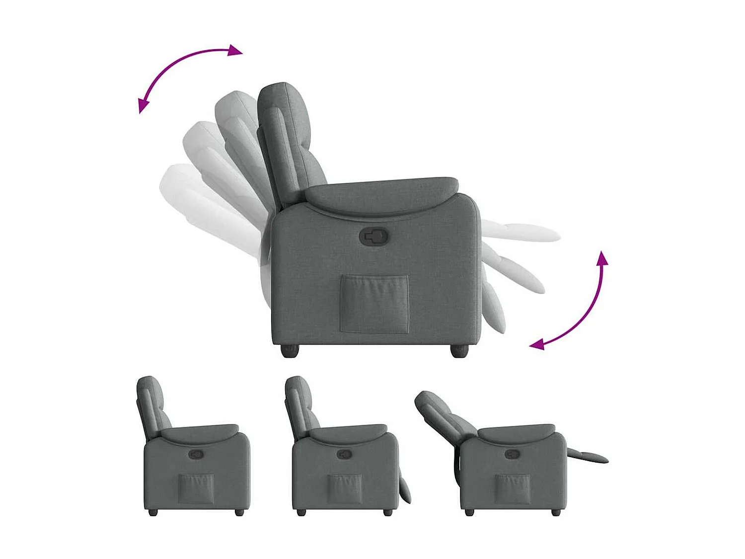 Relaxsessel | Lounge Sessel für Wohnzimmer Stoff Dunkelgrau SHL99524