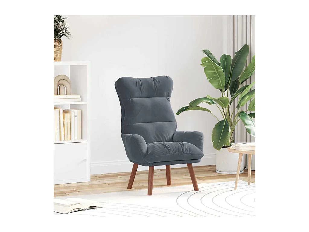 Sillón de relax | Silla Relax | Sillón de salón Gris oscuro 69x74x93 cm Terciopelo SHL7698