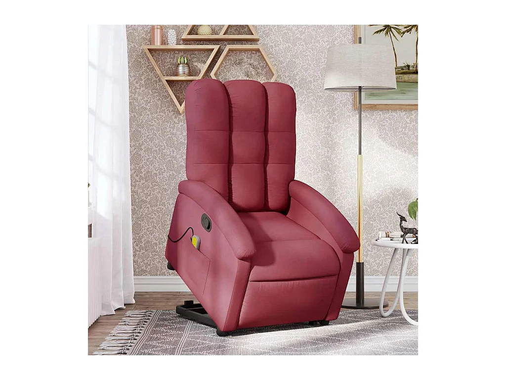 Poltrona de massagens reclin. elevatória tecido vermelho tinto SHL992427