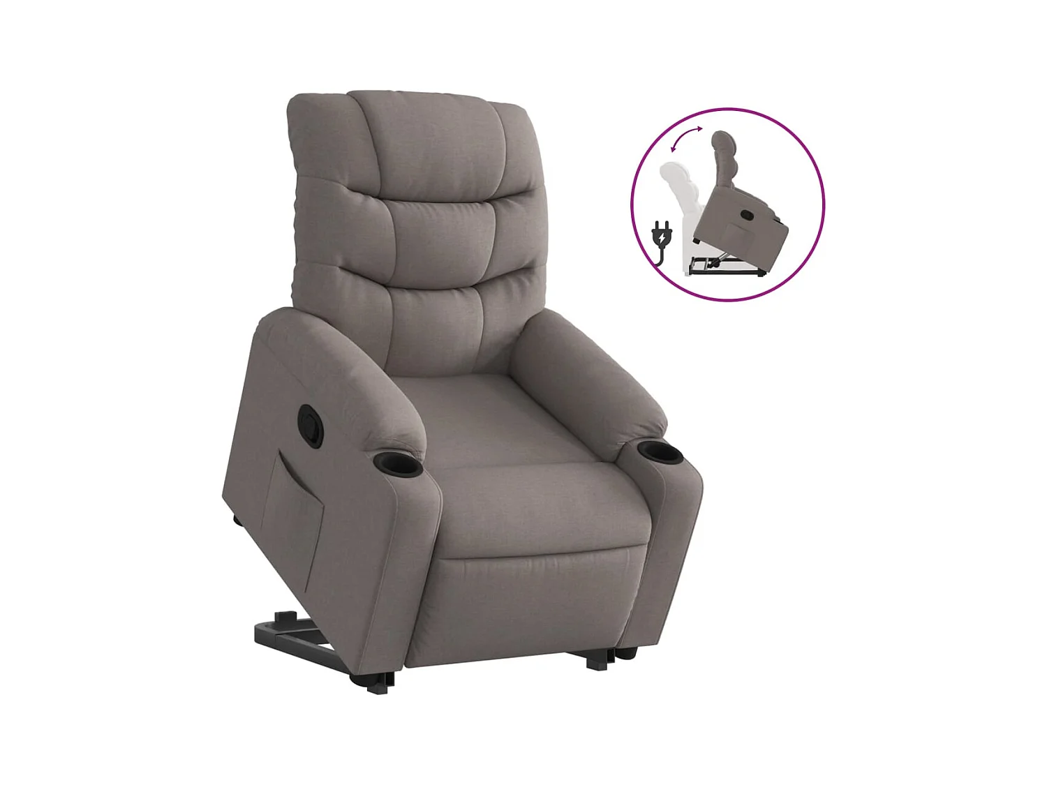 Fauteuil inclinable-Chaise de relax-Fauteuil TV taupe tissu SHL4698