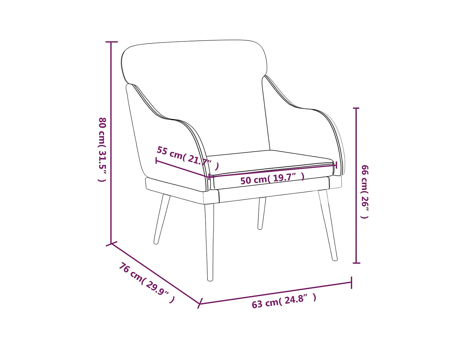 Fauteuil de salon-Fauteuil relax Noir 63x76x80 cm Similicuir SHL4712