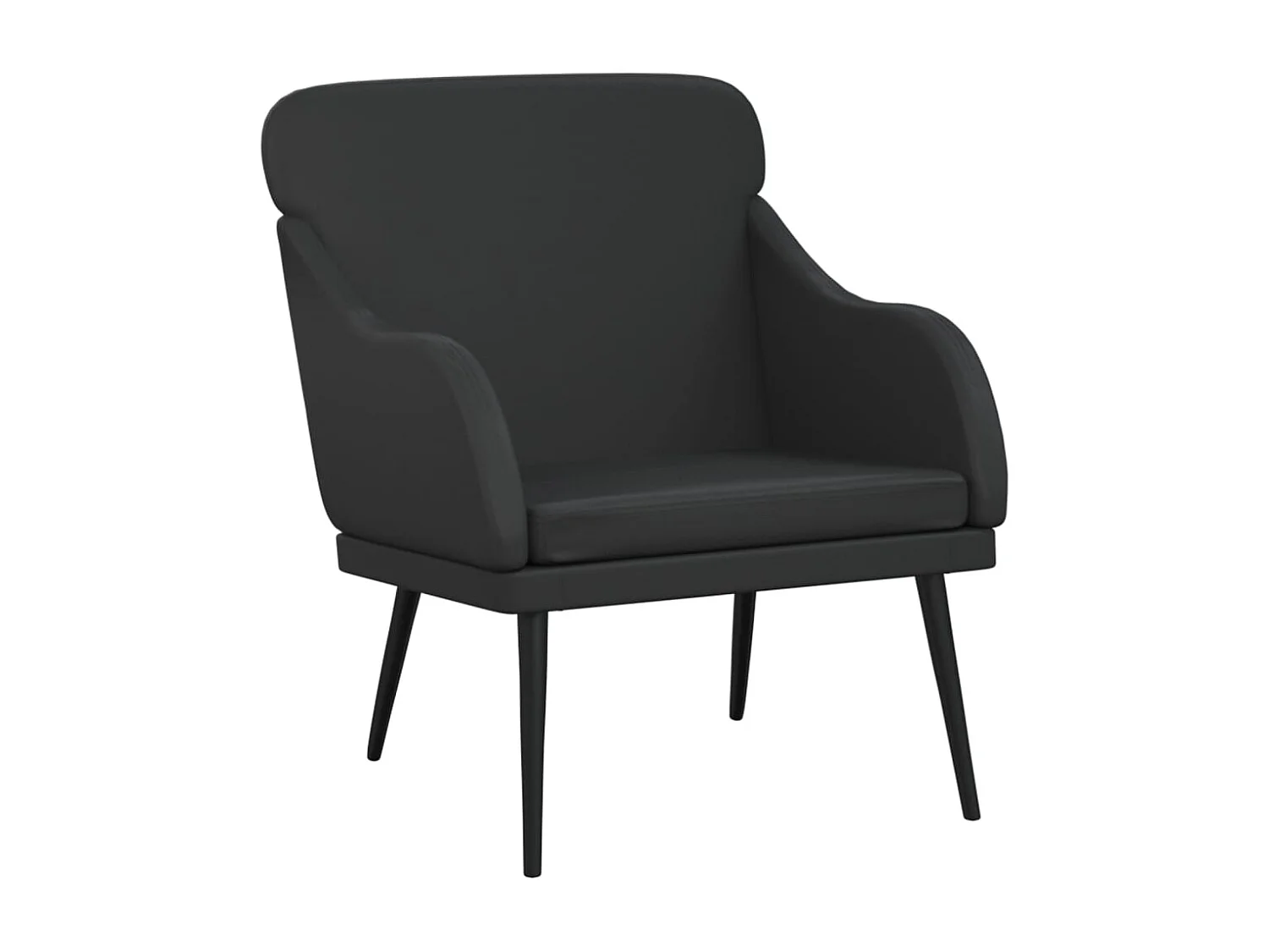 Sillón | Silla de cuero sintético negro 63x76x80 cm SHL3628