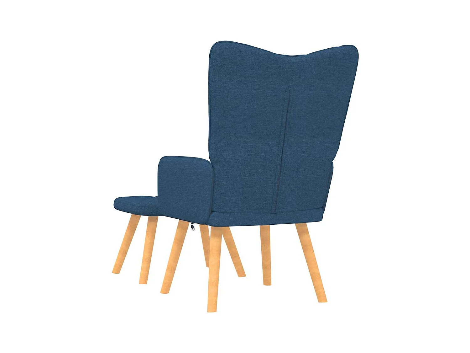 Fauteuil de relaxation moderne avec tabouret Bleu Tissu SHL3246