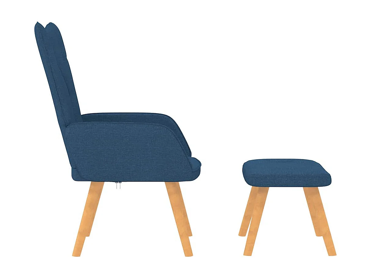 Silla de relajación | Sillón de relax con reposapiés tela azul SHL2206