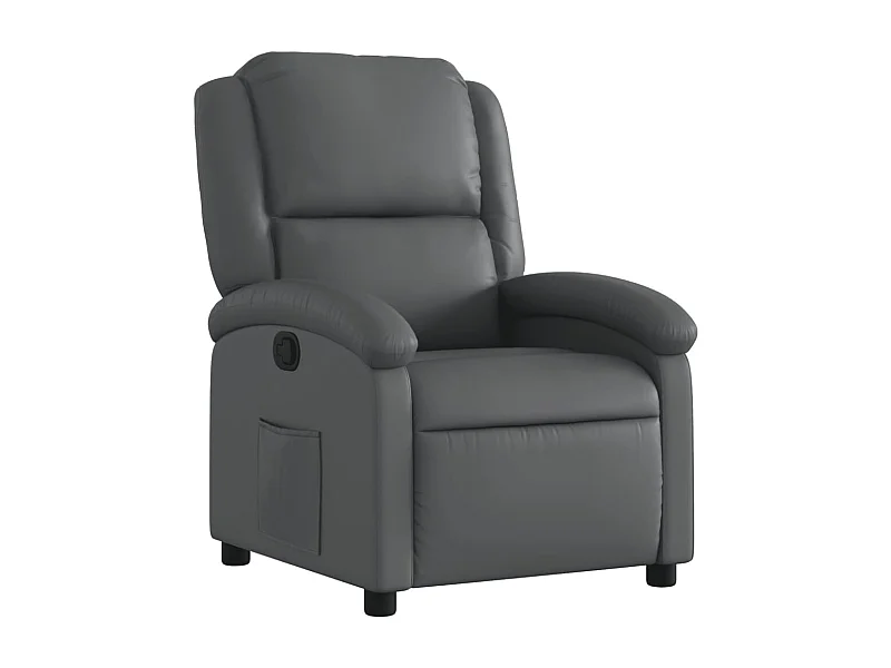 Fauteuil inclinable-Chaise de relax-Fauteuil salon gris similicuir SHL4967