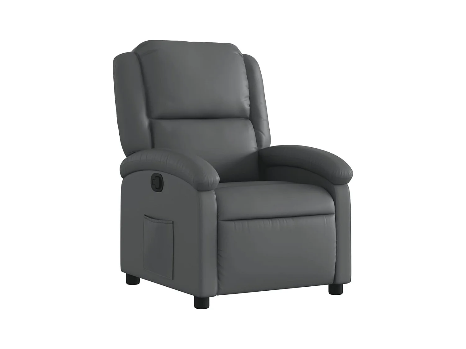 Fauteuil inclinable-Chaise de relax-Fauteuil salon gris similicuir SHL4967