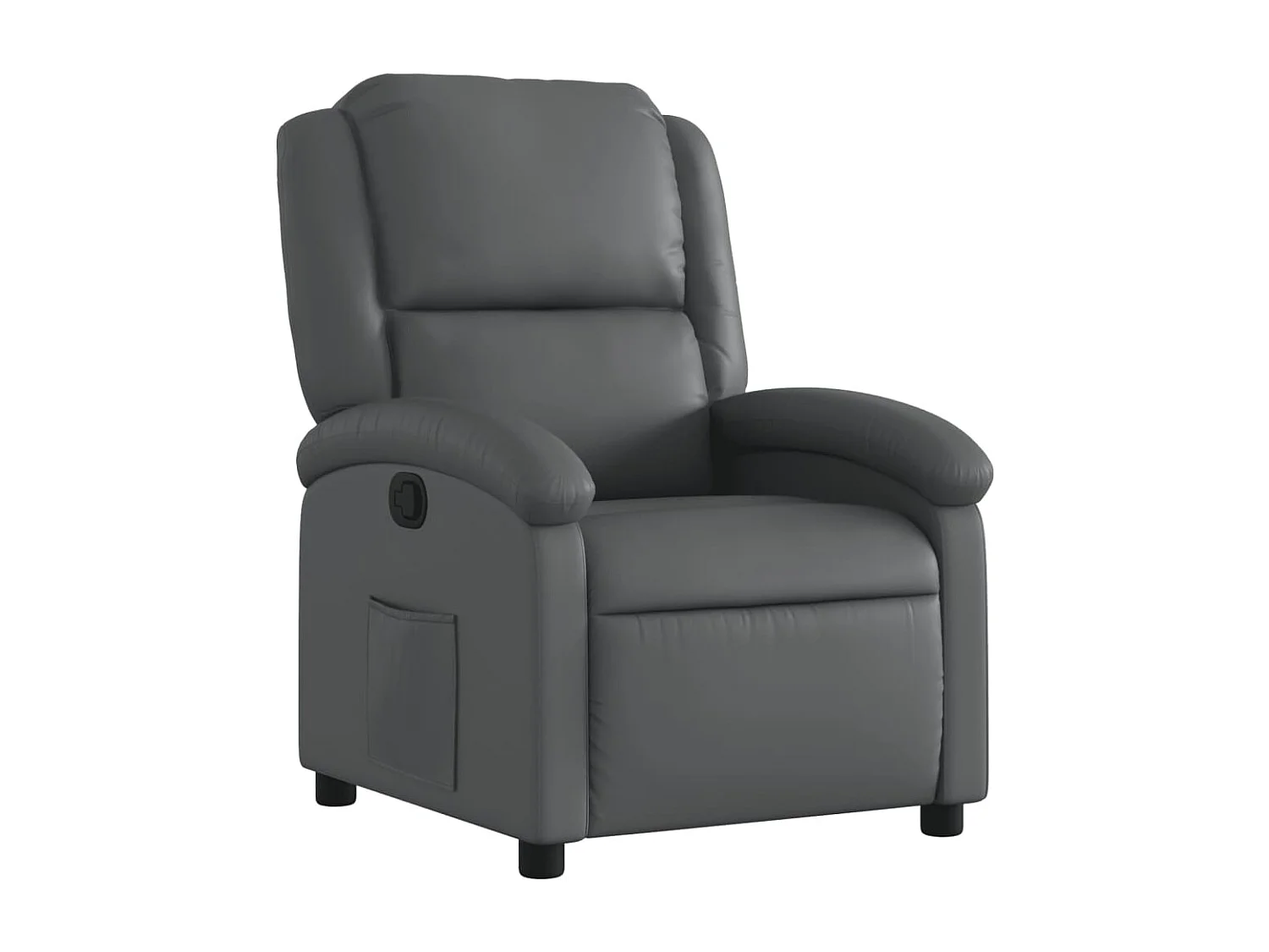 Fauteuil inclinable-Chaise de relax-Fauteuil salon gris similicuir SHL4967