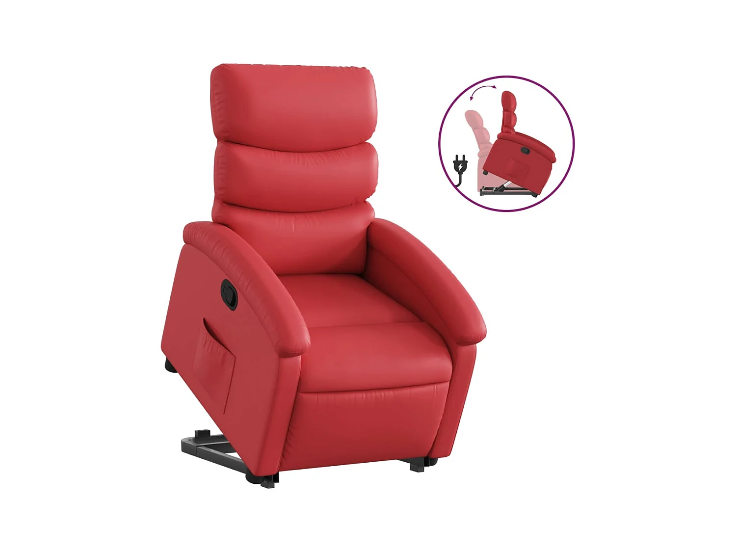 Fauteuil inclinable-Chaise de relax-Fauteuil salon Rouge Similicuir SHL3994