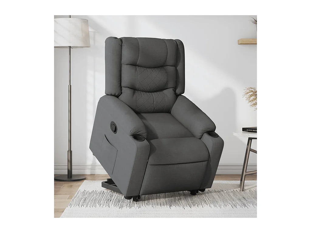 Sillón de relax | Silla | Sillón reclinable elevable de tela gris oscuro SHL2297