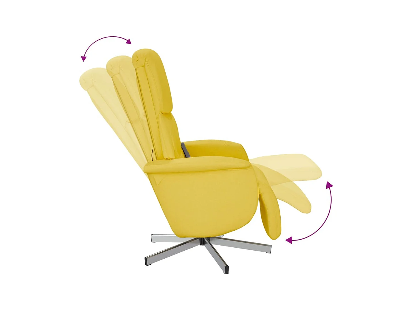 Sillón de relax | Sillón reclinable de masaje con reposapiés tela amarillo claro SHL4022