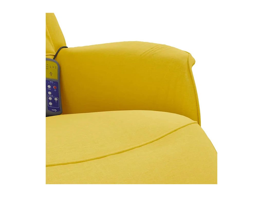 Sillón de relax | Sillón reclinable de masaje con reposapiés tela amarillo claro SHL4022