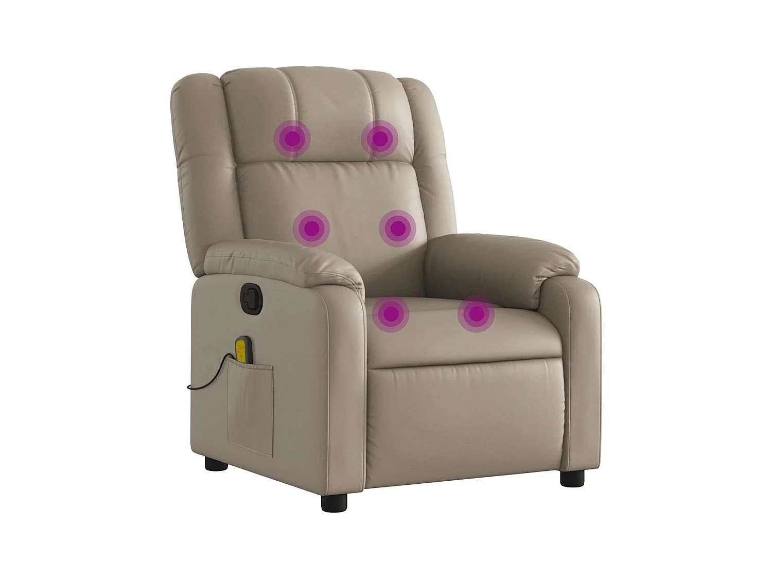 Fauteuil inclinable-Chaise de relax-Fauteuil de Massage Cappuccino Similicuir SHL3704