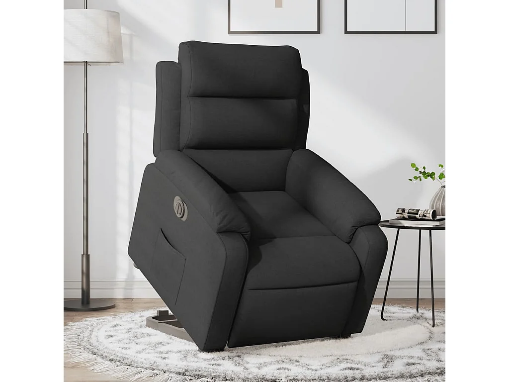 Silla de relax | Sillón eléctrico reclinable elevable de tela negro SHL4107