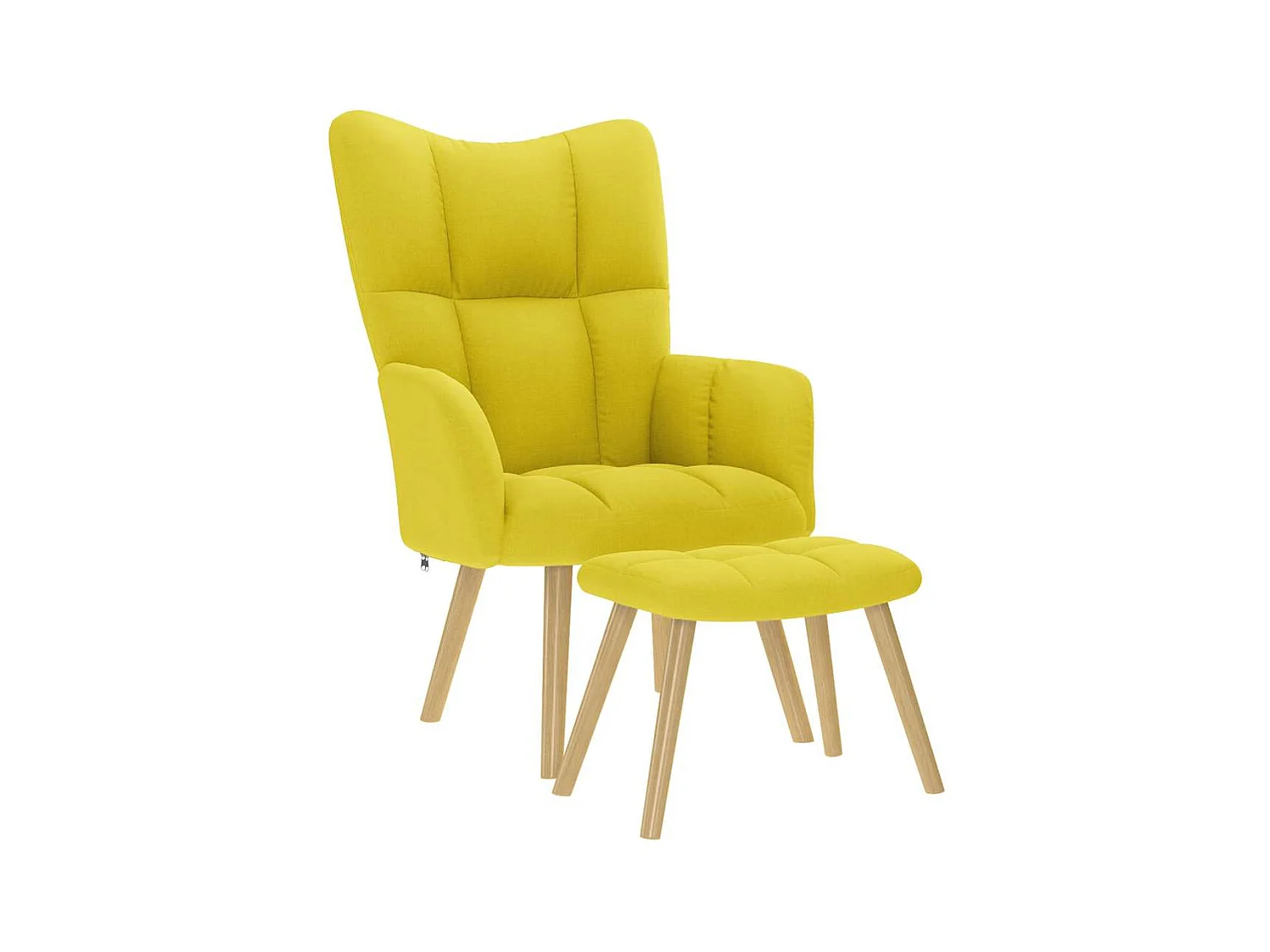 Sillón de relax | Silla de relax con taburete tela amarillo clara SHL5315
