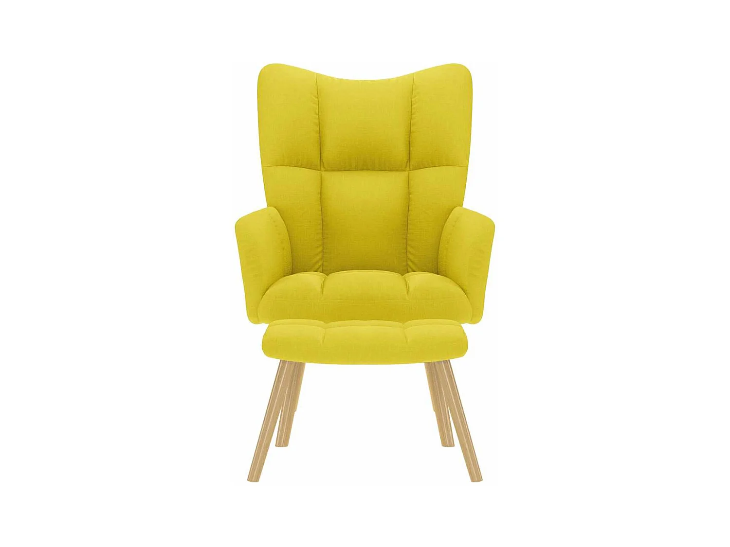 Sillón de relax | Silla de relax con taburete tela amarillo clara SHL5315